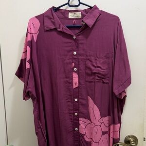 Waiwaolani Purple and Pink Women's Button Shirt